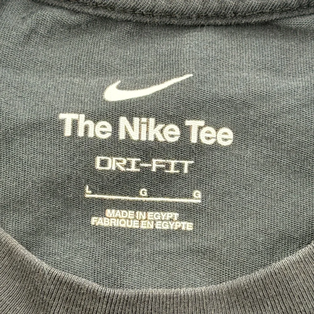 Nike Shirt Men Large Black Graphic Dumbells 4 Donuts Swoosh Gym Crew Dri Fit Tee